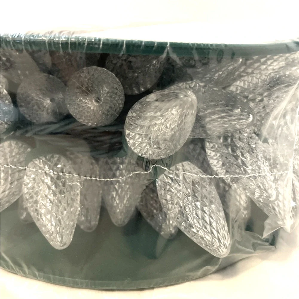 GE StayBright 75 Count 37 Feet Warm White C9 LED Christmas Lights Green Wire NEW